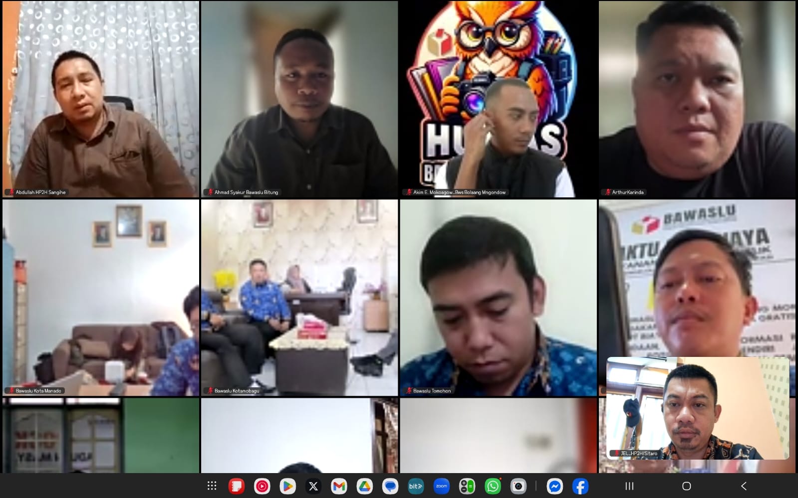 Rakor Virtual Bersama Bawaslu Sulut Bahas P2P, PDPB, dan Kehumasan