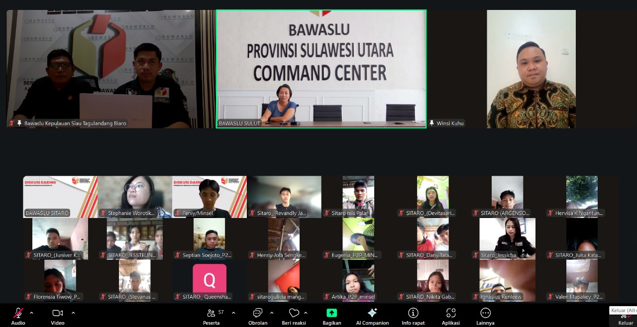 Diskusi Daring Bawaslu Sitaro Bahas Pengawasan Partisipatif, Digital, dan Penyelesaian Sengketa Pemilu