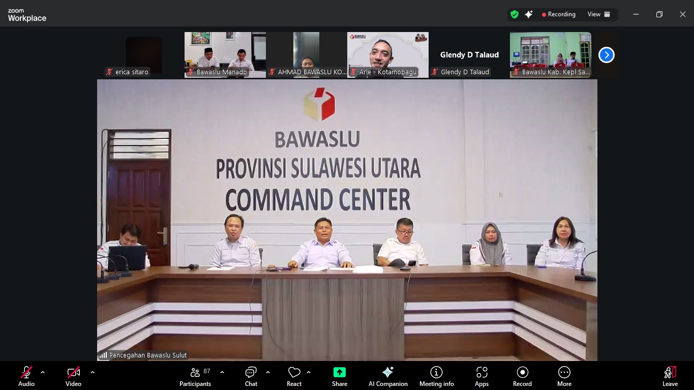 Ngabuburit Pengawasan Bawaslu Sulawesi Utara yang diikuti jajaran Bawaslu kabupaten/kota se-Sulawesi Utara secara daring