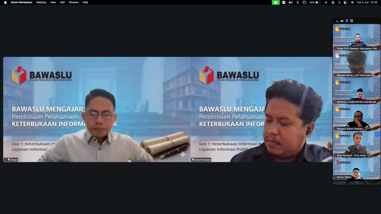 Perkuat keterbukaan informasi, Bawaslu Sitaro ikuti penguatan pengelolaan PPID