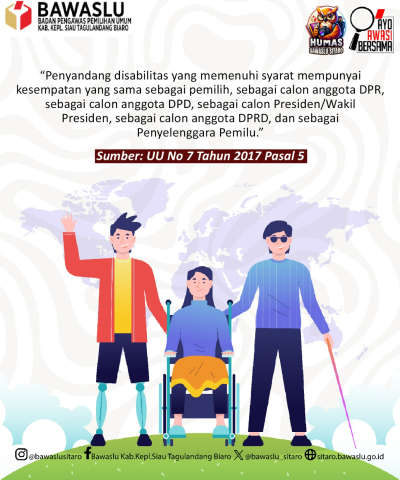 Bawaslu Sitaro Tegaskan Hak Politik Penyandang Disabilitas dalam UU 