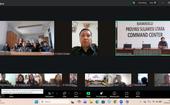 Rapat evaluasi sekretariat Bawaslu se-Sulawesi Utara melalui Zoom Meeting