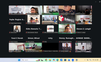 Tangkapan layar Bacerita HPS melalui Zoom Meeting. Dok: Humas Bawaslu Sitaro.